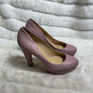 Paco Gil leather blush pink platform slip on heels size 10M